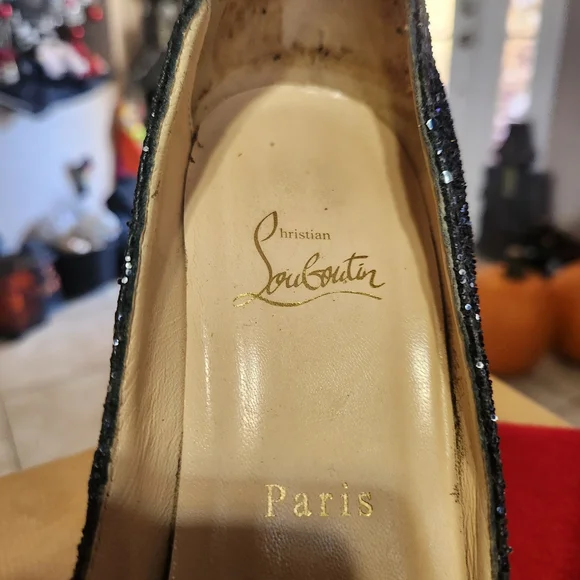Christian Louboutin Black Glitter Pumps - Picture 3 of 9